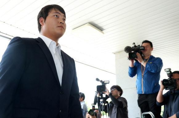 경찰 출두하는 넥센 조상우