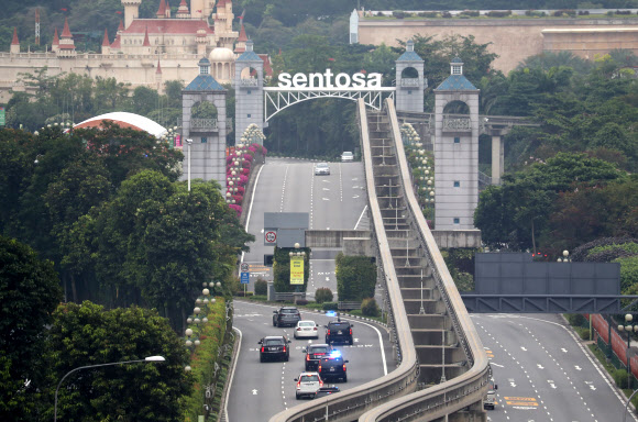 [북미정상회담]회담장 향하는 트럼프