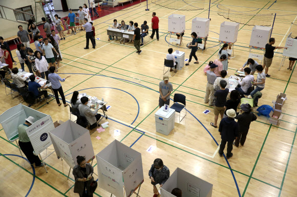 줄지은 투표 행렬