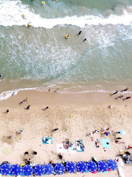 해운대해수욕장 어유있는 물놀이