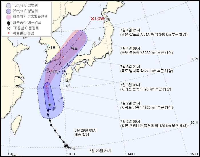 태풍 쁘라삐룬 이동경로