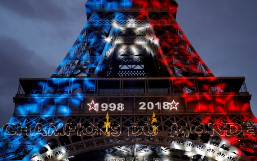 Soccer Football - World Cup - Final - France vs Croatia - Eiffel Tower