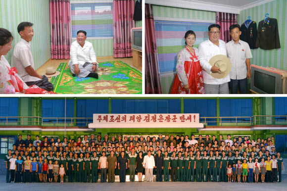 기념사진 촬영하는 북한 김정은