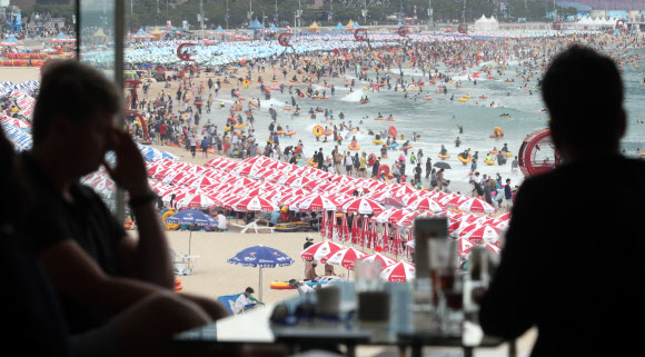 해운대 ‘물반 사람반’ 인파 구경