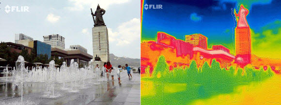 역대급 폭염에 붉게 물든 광화문