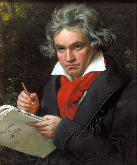 슈틸러의 ‘루트비히 판 베토벤’(1824). 고통 속에서 자유를 갈망했던 베토벤은 아홉 개의 교향곡을 통해 만인을 위한 세상의 변혁을 외쳤고 그 몸부림의 끝은 사랑과 평화로 귀결된다. 한길사 제공