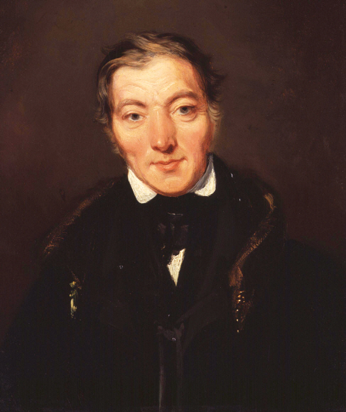 윌리엄 브룩(William Henry Brooke)이 그린 로버트 오언의 초상화.  런던 국립 초상화 미술관 소장