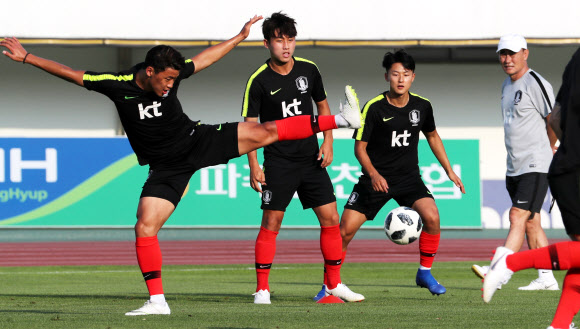 황희찬 보는 김학범