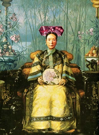 이 소설의 소재가 된 네델란드계 미국인 초상화가 휘베르트 보스가 그린 중국 서태후의 초상화(1906).