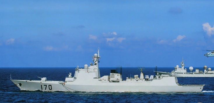 미국 군함과 충돌 직전까지 갔던 중국 군함과 같은 급의 군함. 출처:사우스차이나모닝포스트