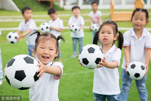 중국 축구협회는 축구 유치원 1만개를 2년여 안에 건설할 계획이다. 출처:글로벌타임스