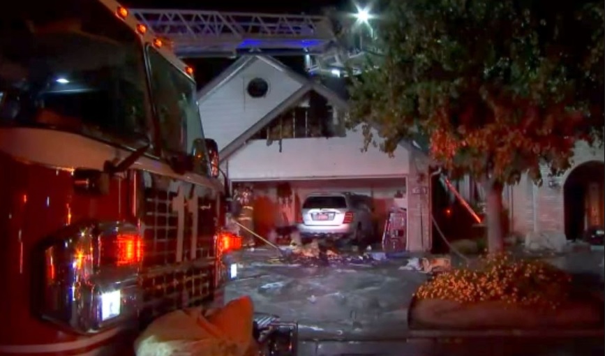 캘리포니아주 프레스노의 화재 현장  ABC 방송화면 캡쳐 