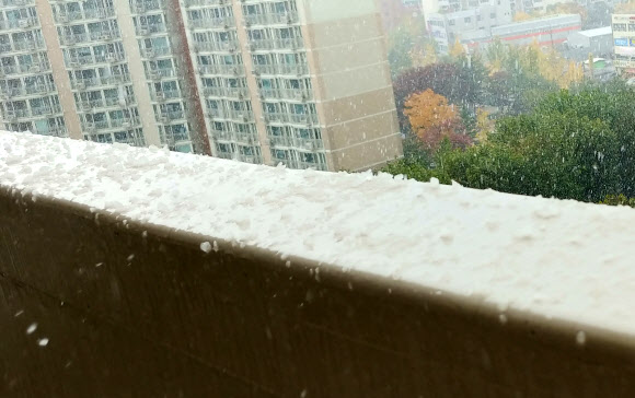 갑자기 우박 쏟아진 서울 상계동