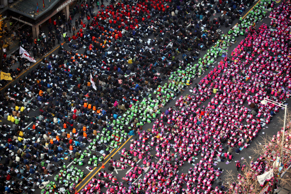 거리 가득 메운 민주노총