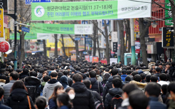 [서울포토] 논술고사 마친 수험생들