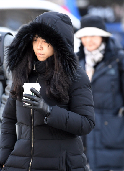 절기상 첫눈이 내린다는 소설이자 추위가 엄습한 22일 오전 두꺼운 복장을 한 시민이 서울 광화문 사거리를 지나고 있다. 2018.11.22 도준석 기자 pado@seoul.co.kr
