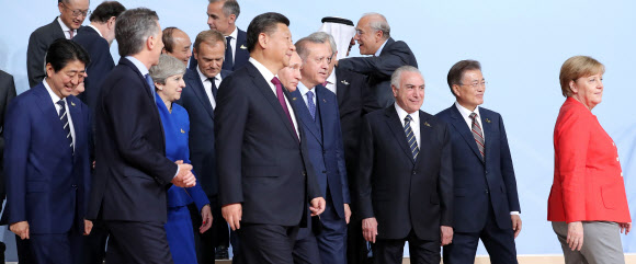 지난해 20개국(G20) 정상회의에 참석한 각국의 정상들. 연합뉴스 자료사진