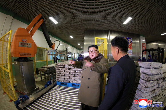 북한 김정은, 동해지구 수산사업소 시찰