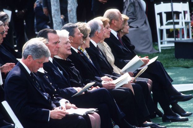 1994년 닉슨 전 대통령 장례식 모습. AFP 자료사진