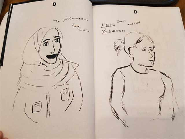 ‘제주 컬러풀 워크숍’에서 제주도민들과 난민들이 서로를 그린 그림. 다우알가말도서관 제공