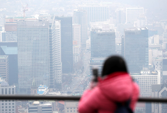 서울 초미세먼지 ‘나쁨’