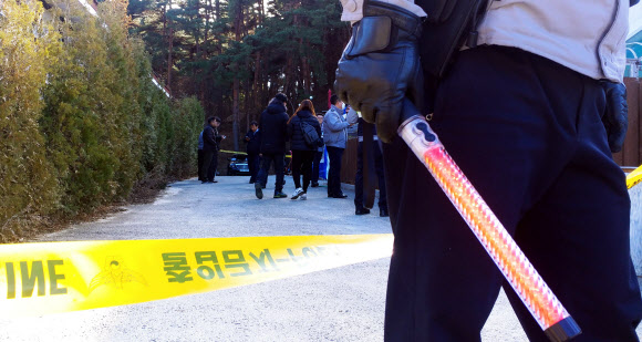 강릉 펜션 사고 현장 통제