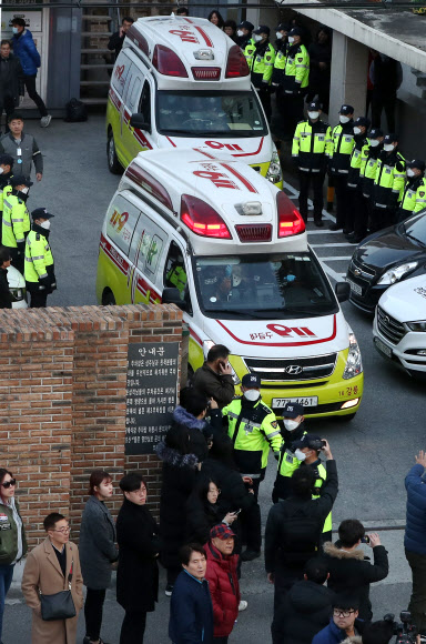 서울로 운구되는 강릉 펜션사고 피해자