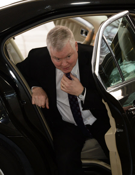 정부서울청사 도착한 스티븐 비건