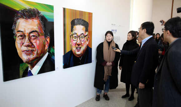 ‘박스테이프’로 그린 남북정상