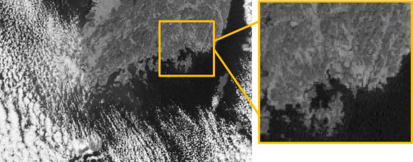 천리안 위성 1호가 촬영한 한반도