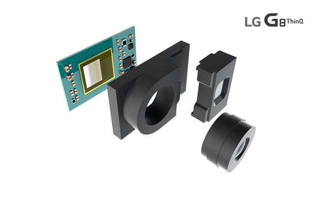 LG전자가 신제품 전략 스마트폰 ‘G8 씽큐(ThingQ)’에 탑재하는 ‘ToF’ 센서 구조도.  LG전자 제공