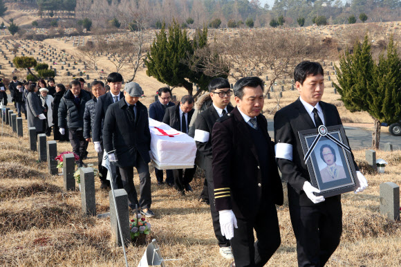 강제징용 피해자 심선애 할머니 운구 행렬