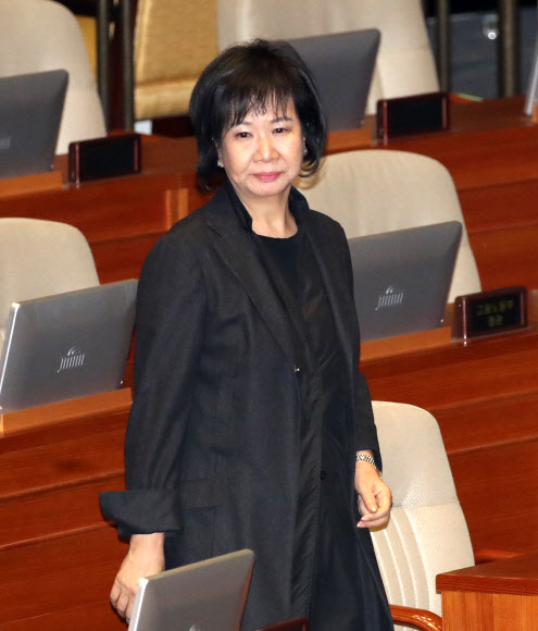 손혜원 의원이 7일 오후 국회 본회의장에서 열린 제367회 임시회 개회식에 참석하고 있다. 2019.3.7  연합뉴스