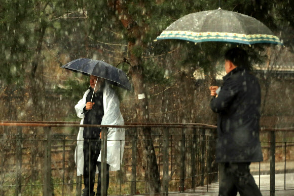 눈비 쏟아지는 서울