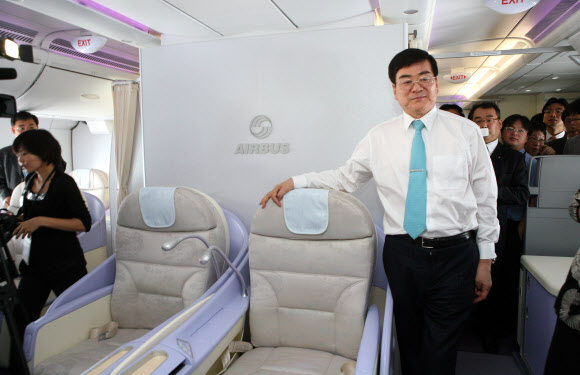 A380 탑승행사 참석한 조양호 한진그룹 회장