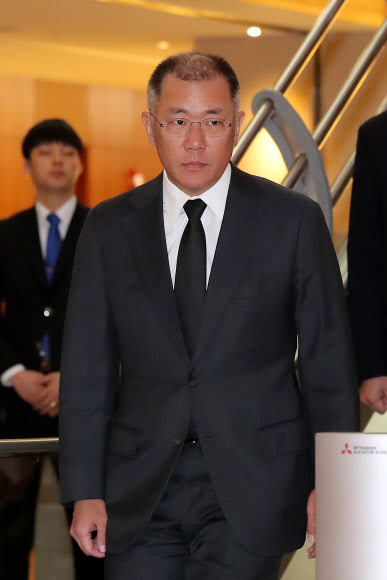 정의선, 조양호 한진그룹 회장 빈소 조문