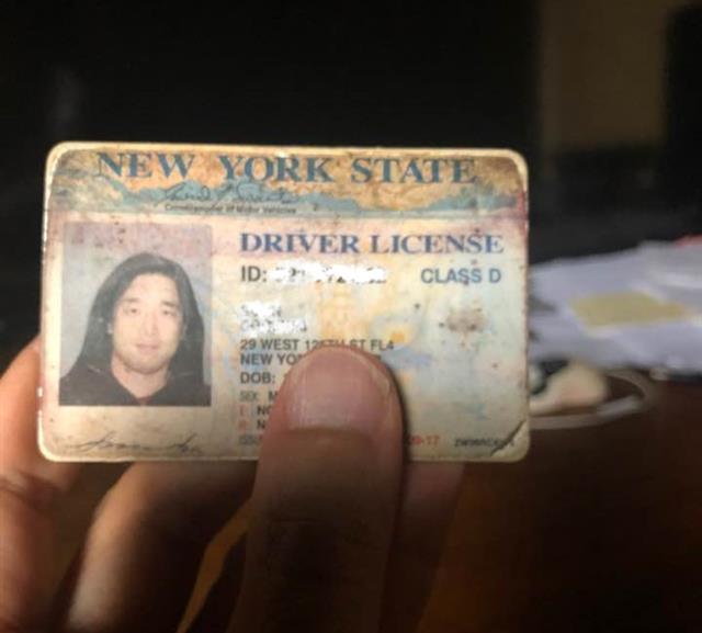 미국 뉴욕의 운전면허증. 2019.5.3.