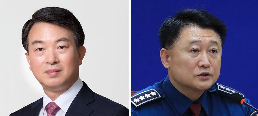 강신명(왼쪽)-이철성 전 경찰청장