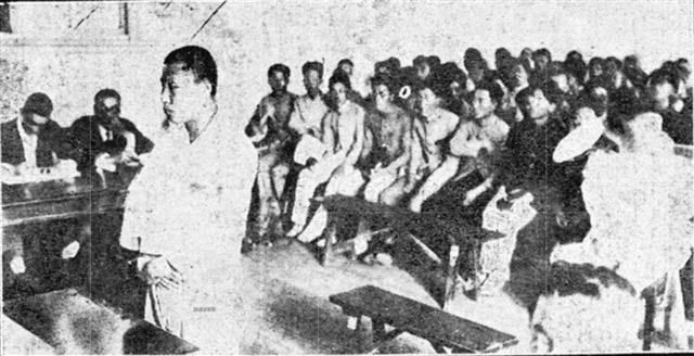 1926년 7월 15일 첫 공판이 열렸을 때 법정에 선 송학선 의사. 방청객 500여명이 당당한 태도로 진술하는 의사를 지켜봤다. 동아일보