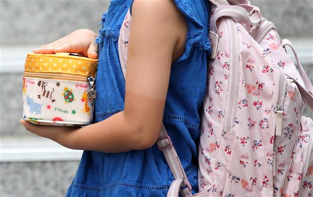 고사리 손에 들린 도시락