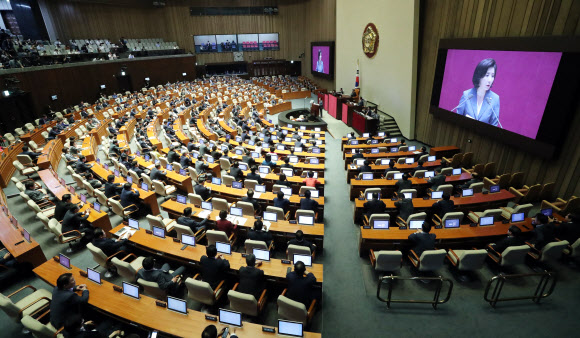 교섭단체 대표연설하는 나경원