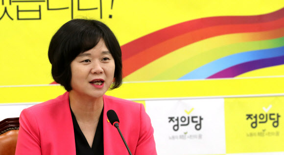 이정미, 당대표 퇴임 기자회견