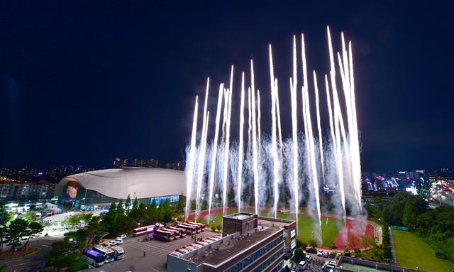 광주세계수영선수권대회 개막식 축포