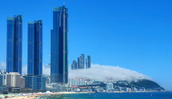 구름 모자쓴 달맞이 언덕