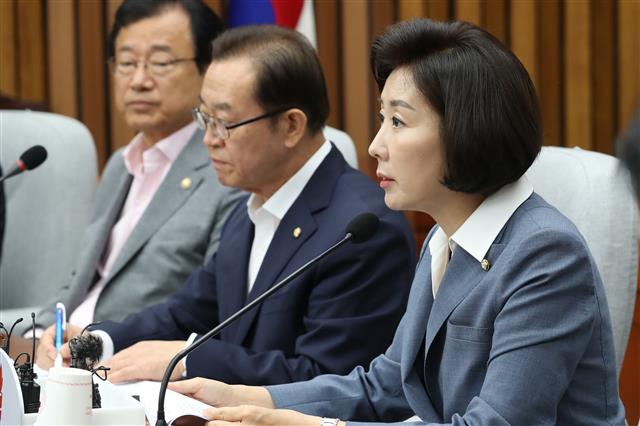 일본 경제보복 관련 발언하는 나경원 원내대표
