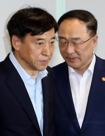 홍남기 부총리와 이주열 한은 총재
