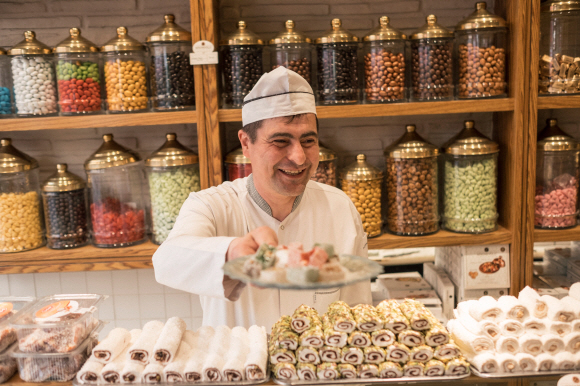 터키의 전통 간식 로쿰을 파는 가게.