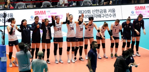 승리한 한국 선수들
