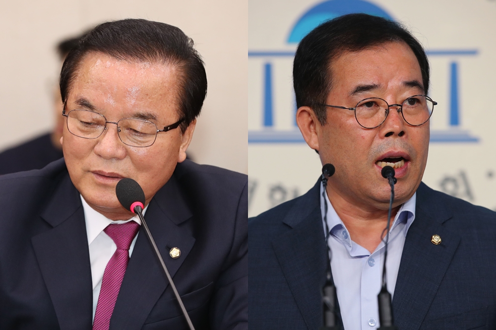 자유한국당 정갑윤(왼쪽), 박성중 의원.  연합뉴스