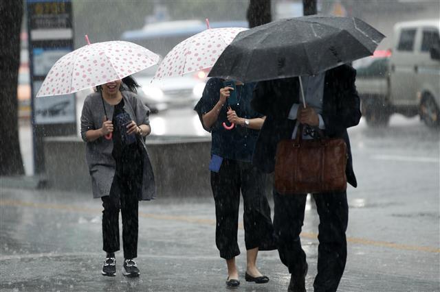 ‘갑자기 비가 많이 오네’